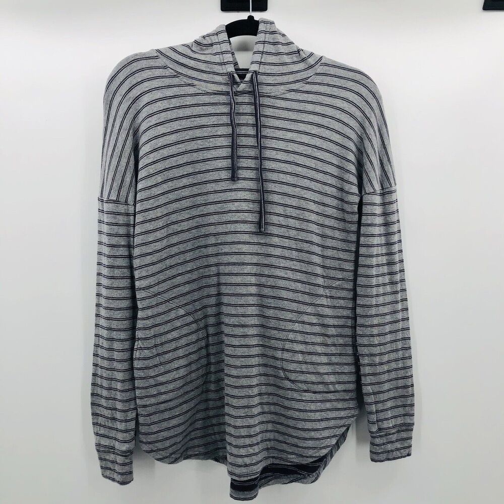 Toad & Co Women’s Profundo Hooded Tunic Stripe Gray & Purple Sz XS